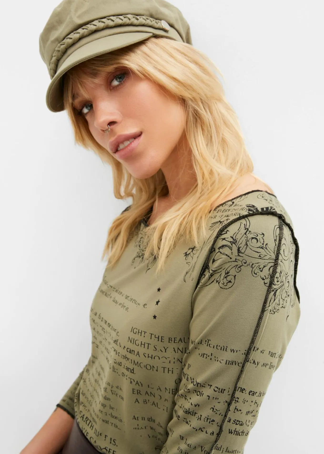 Camiseta de suave viscosa con manga larga