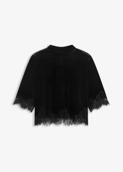 Camiseta de terciopelo con encaje