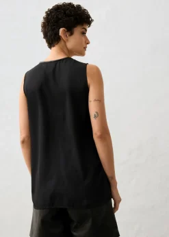 Camiseta de tirantes con parte delantera de napa de cordero