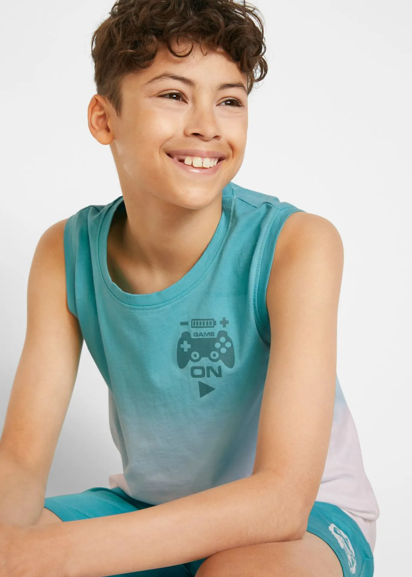 Camiseta de tirantes y bermudas de punto (2 piezas) de algodón orgánico puro