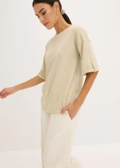 Camiseta de viscosa con estampado brillante