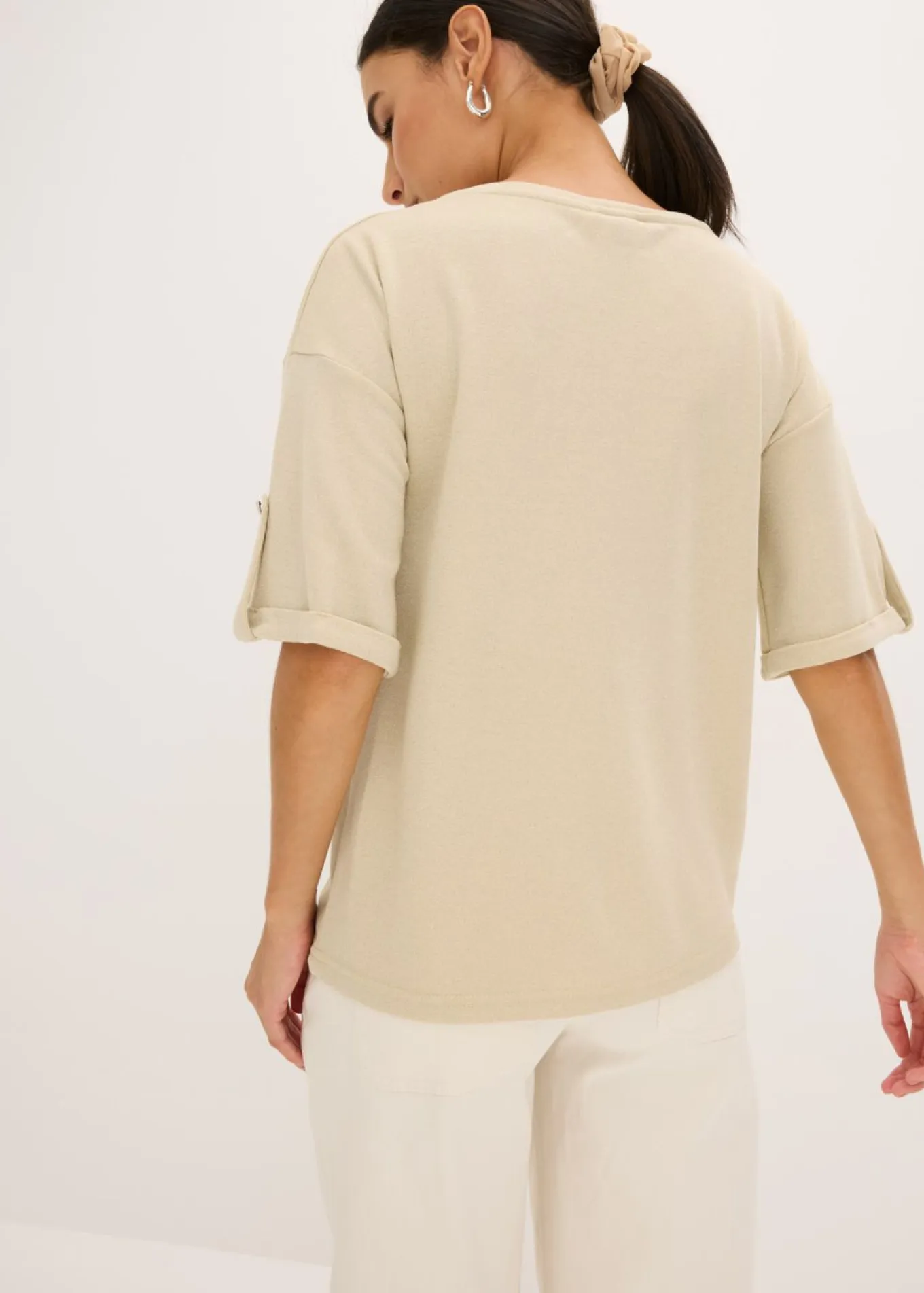Camiseta de viscosa con estampado brillante