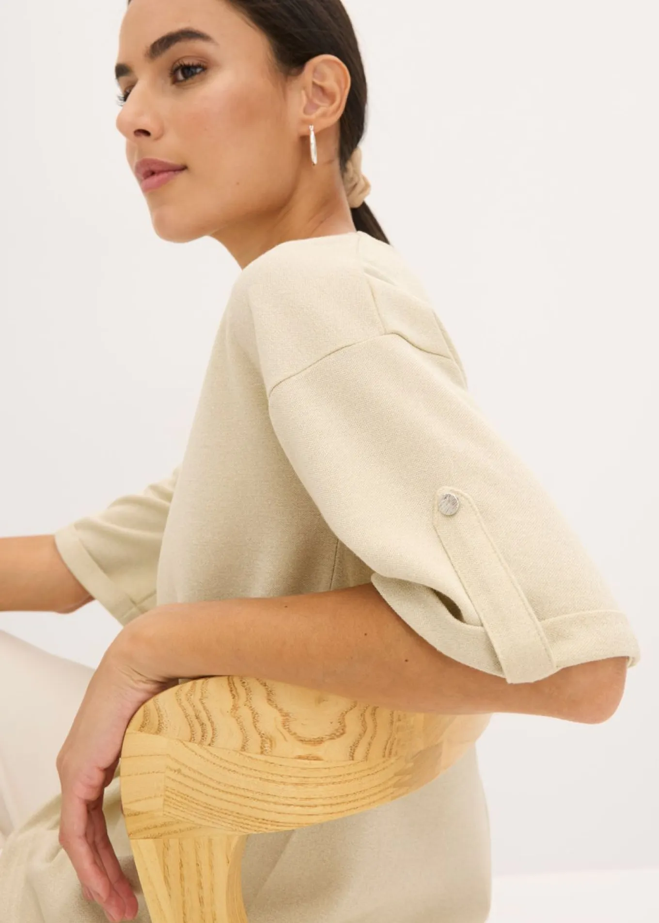 Camiseta de viscosa con estampado brillante