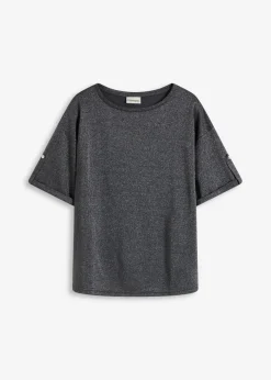 Camiseta de viscosa con estampado brillante