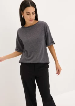 Camiseta de viscosa con estampado brillante