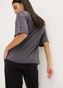 Camiseta de viscosa con estampado brillante
