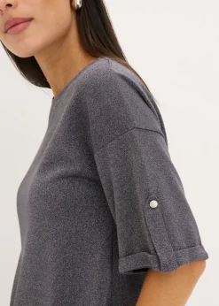 Camiseta de viscosa con estampado brillante