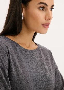 Camiseta de viscosa con estampado brillante