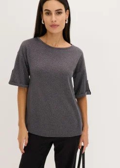 Camiseta de viscosa con estampado brillante