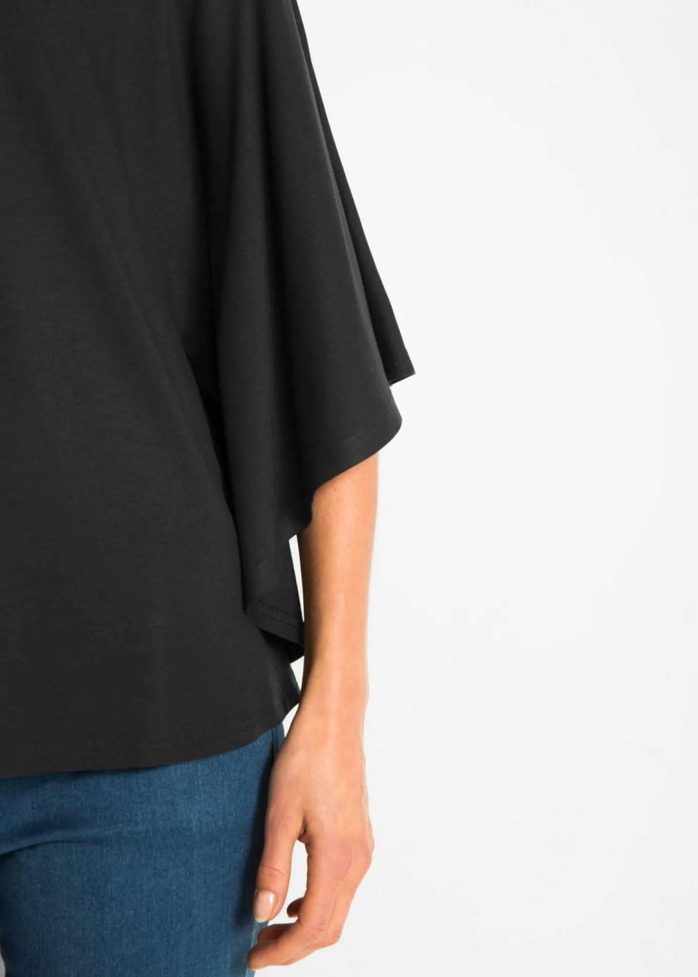 Camiseta de viscosa con mangas de murciélago