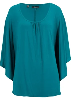 Camiseta de viscosa con mangas de murciélago