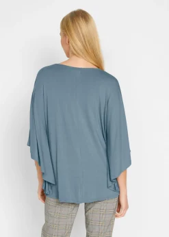 Camiseta de viscosa con mangas de murciélago