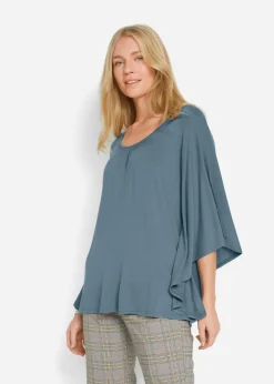 Camiseta de viscosa con mangas de murciélago