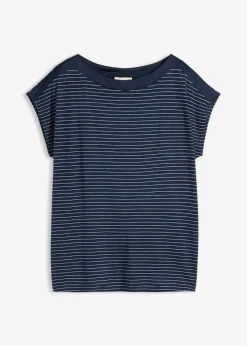 Camiseta de viscosa fluida con ribete de satén
