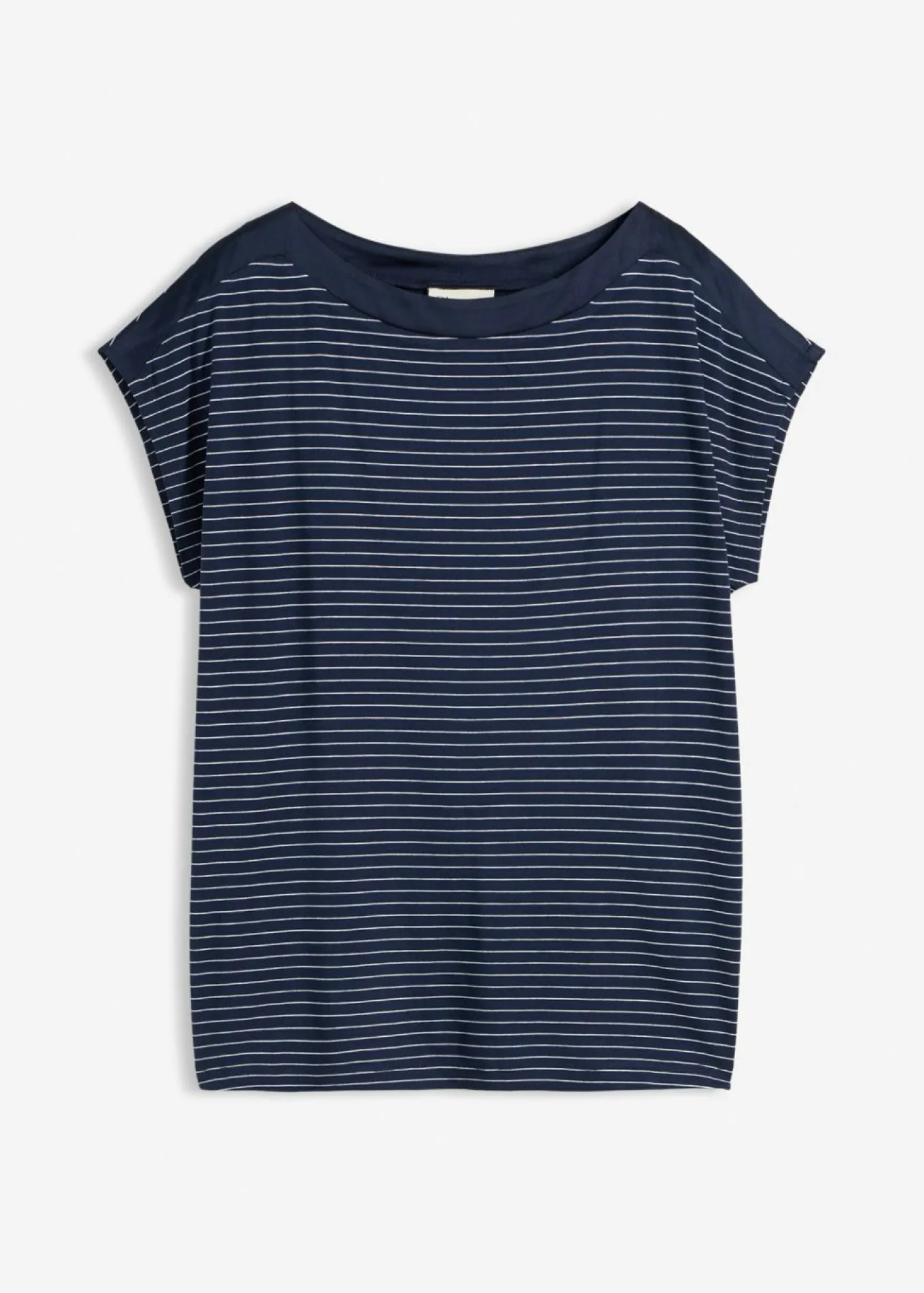 Camiseta de viscosa fluida con ribete de satén