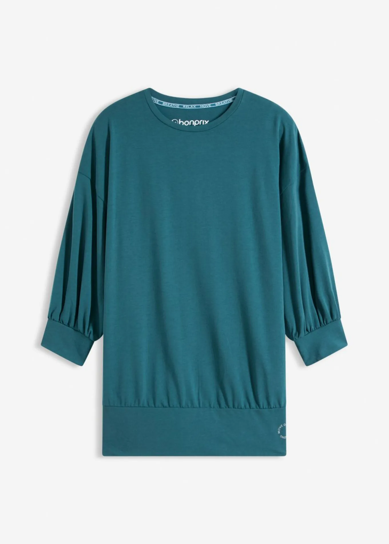 Camiseta deportiva con corte holgado, mangas ¾ y material de secado rápido