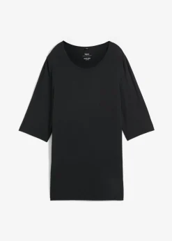 Camiseta deportiva larga con abertura y material de secado rápido
