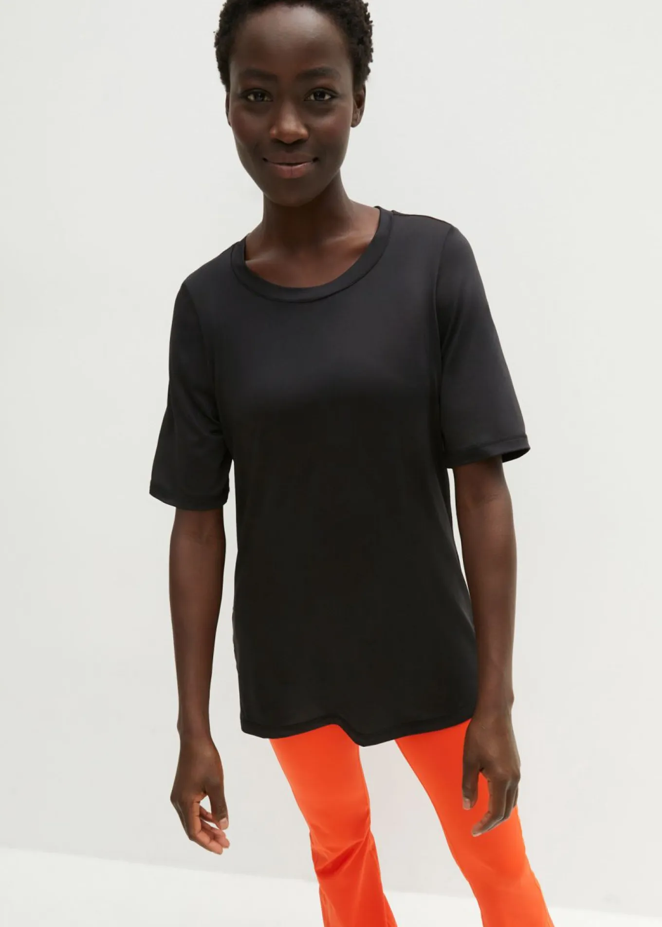 Camiseta deportiva larga con malla, de secado rápido