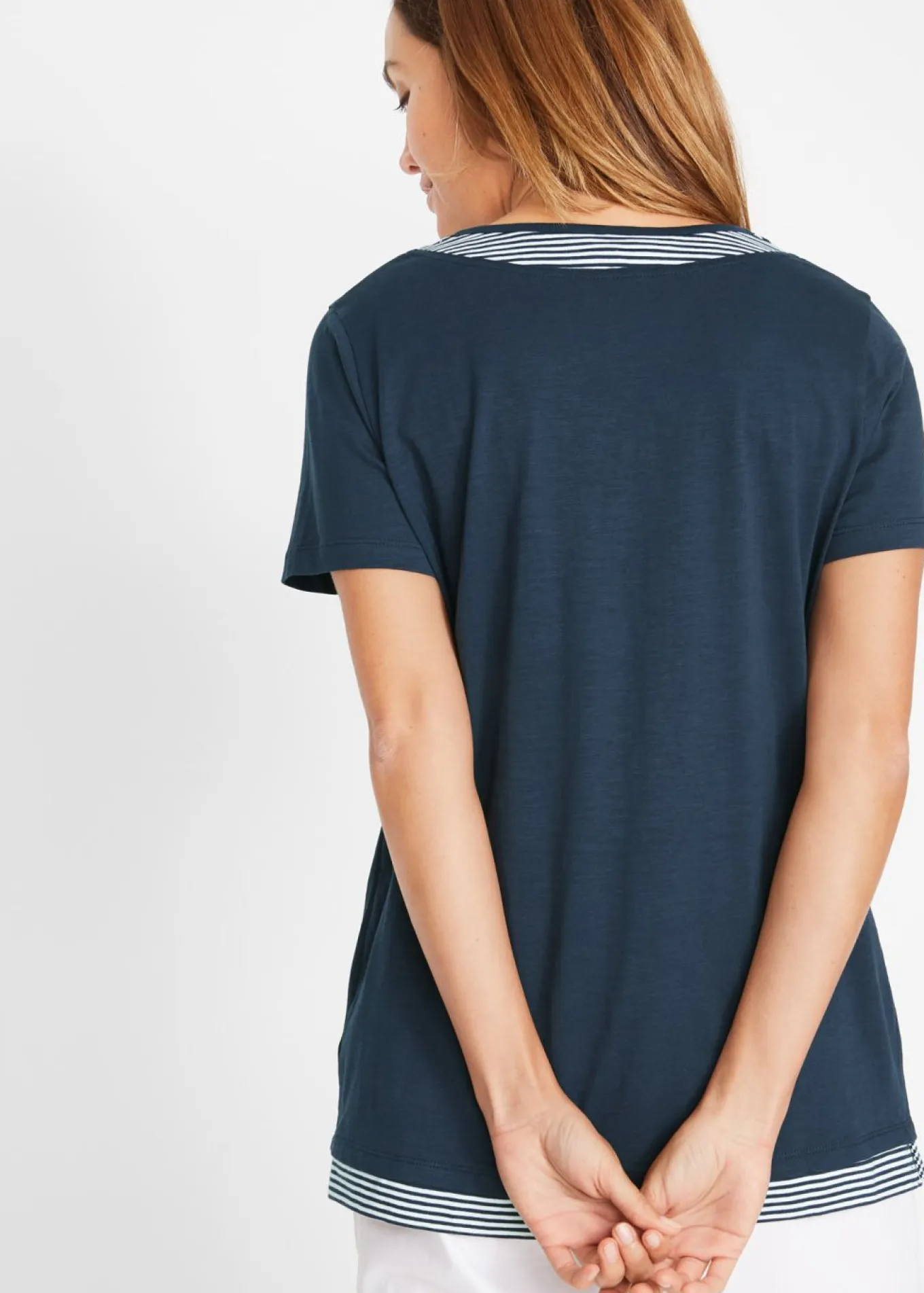 Camiseta efecto 2 en 1, manga corta
