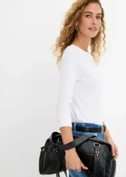 Camiseta elástica con escote en forma de U