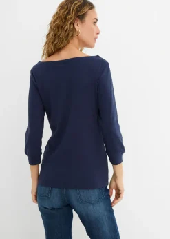 Camiseta elástica con escote en forma de U