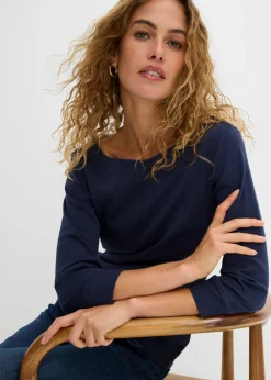 Camiseta elástica con escote en forma de U