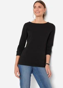 Camiseta elástica con escote en forma de U