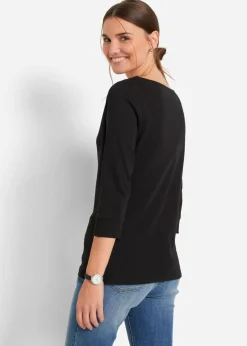 Camiseta elástica con escote en forma de U