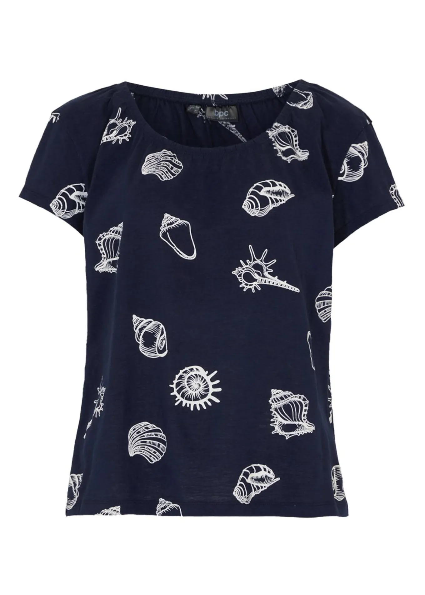 Camiseta estampada de algodón orgánico con cuello redondo