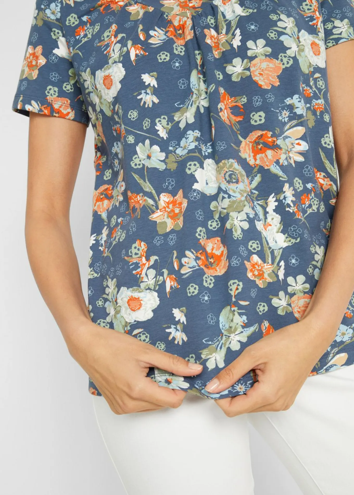 Camiseta estampada de algodón orgánico con manga corta