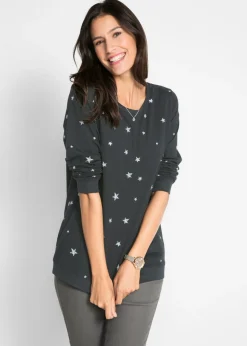 Camiseta estampada de algodón con manga larga