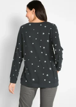 Camiseta estampada de algodón con manga larga