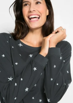 Camiseta estampada de algodón con manga larga