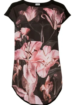 Camiseta estampada de mezcla de viscosa suave