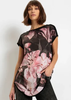 Camiseta estampada de mezcla de viscosa suave