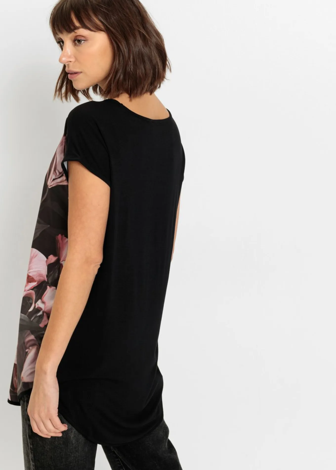 Camiseta estampada de mezcla de viscosa suave
