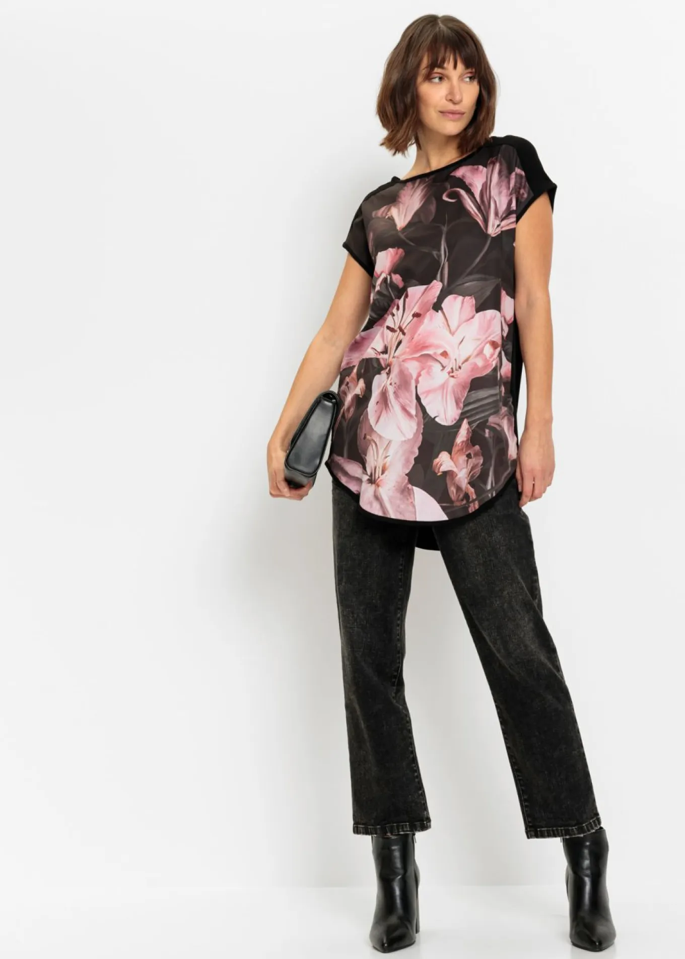 Camiseta estampada de mezcla de viscosa suave