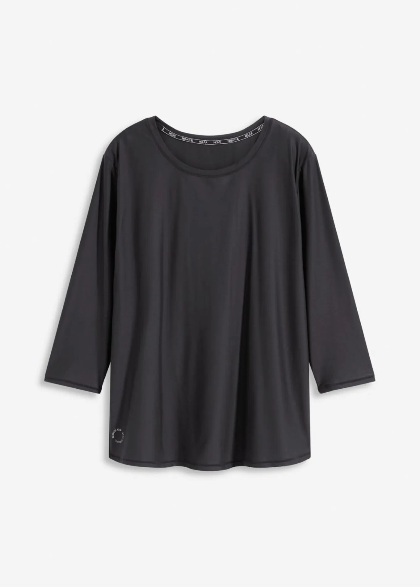 Camiseta funcional suave con mangas 3/4 y material de secado rápido
