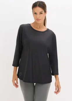 Camiseta funcional suave con mangas 3/4 y material de secado rápido
