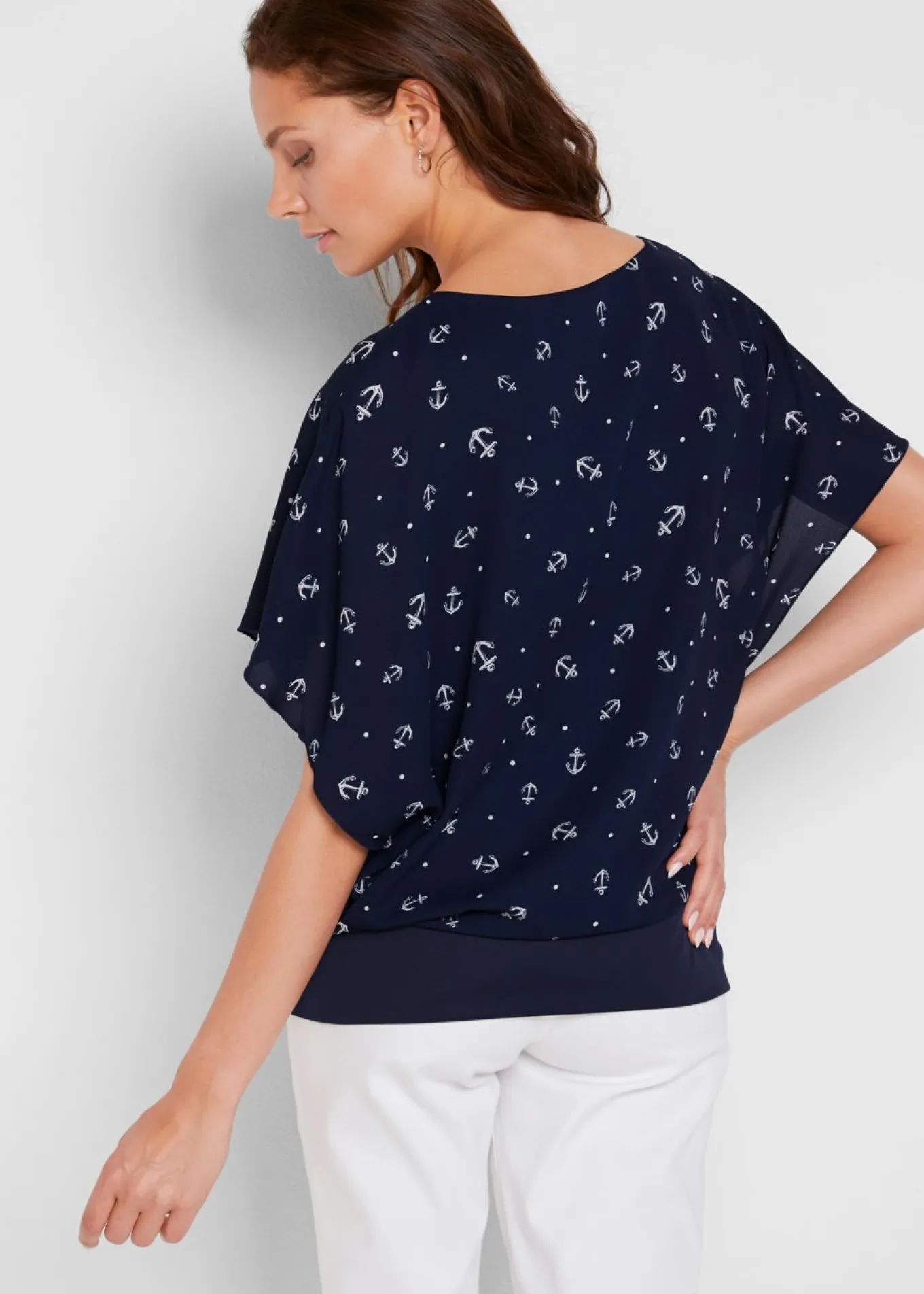 Camiseta georgette, de manda corta