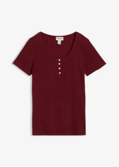 Camiseta henley con algodón orgánico puro