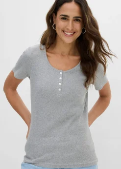 Camiseta henley con algodón orgánico puro