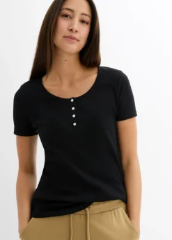 Camiseta henley con algodón orgánico puro
