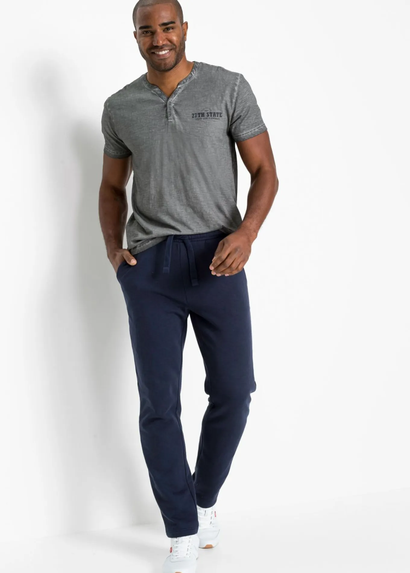 Camiseta henley de algodón orgánico puro con manga corta y aspecto lavado