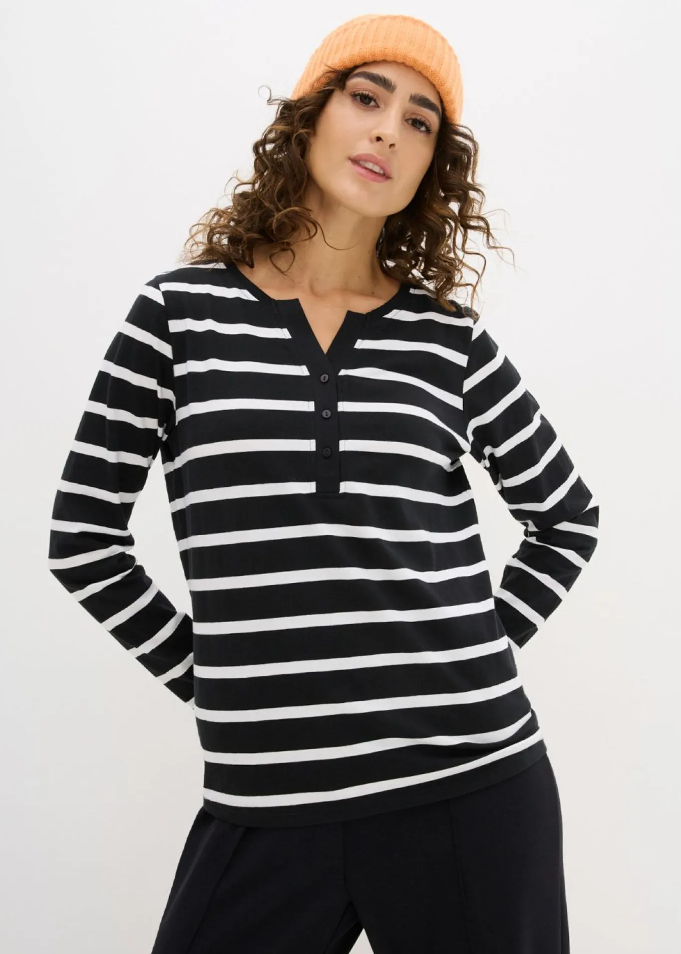 Camiseta henley de algodón orgánico puro