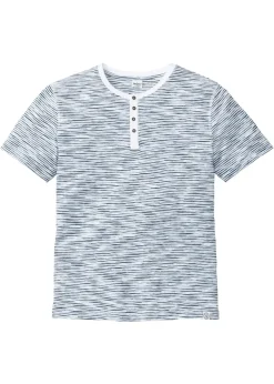 Camiseta henley de algodón puro con manga corta