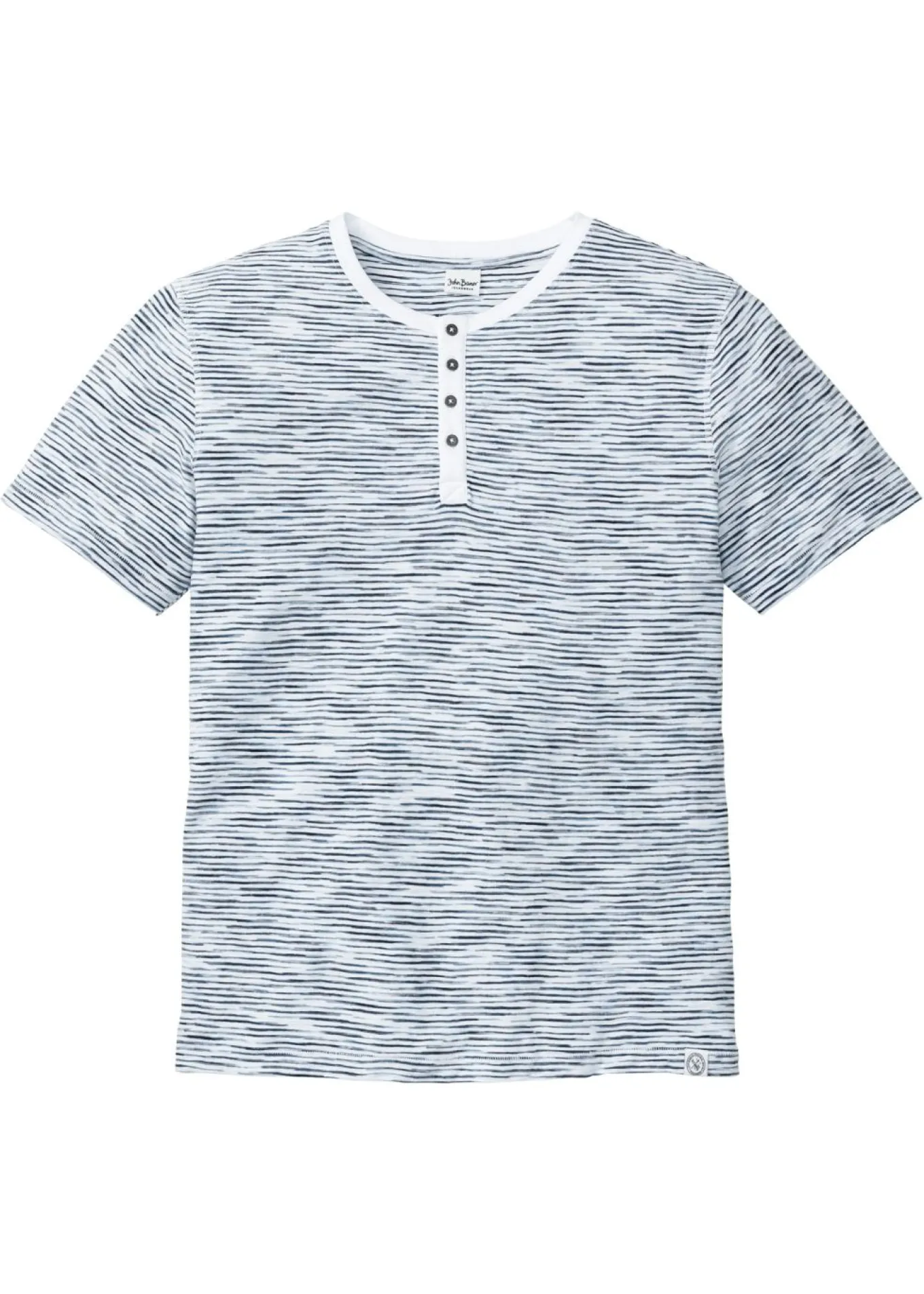 Camiseta henley de algodón puro con manga corta