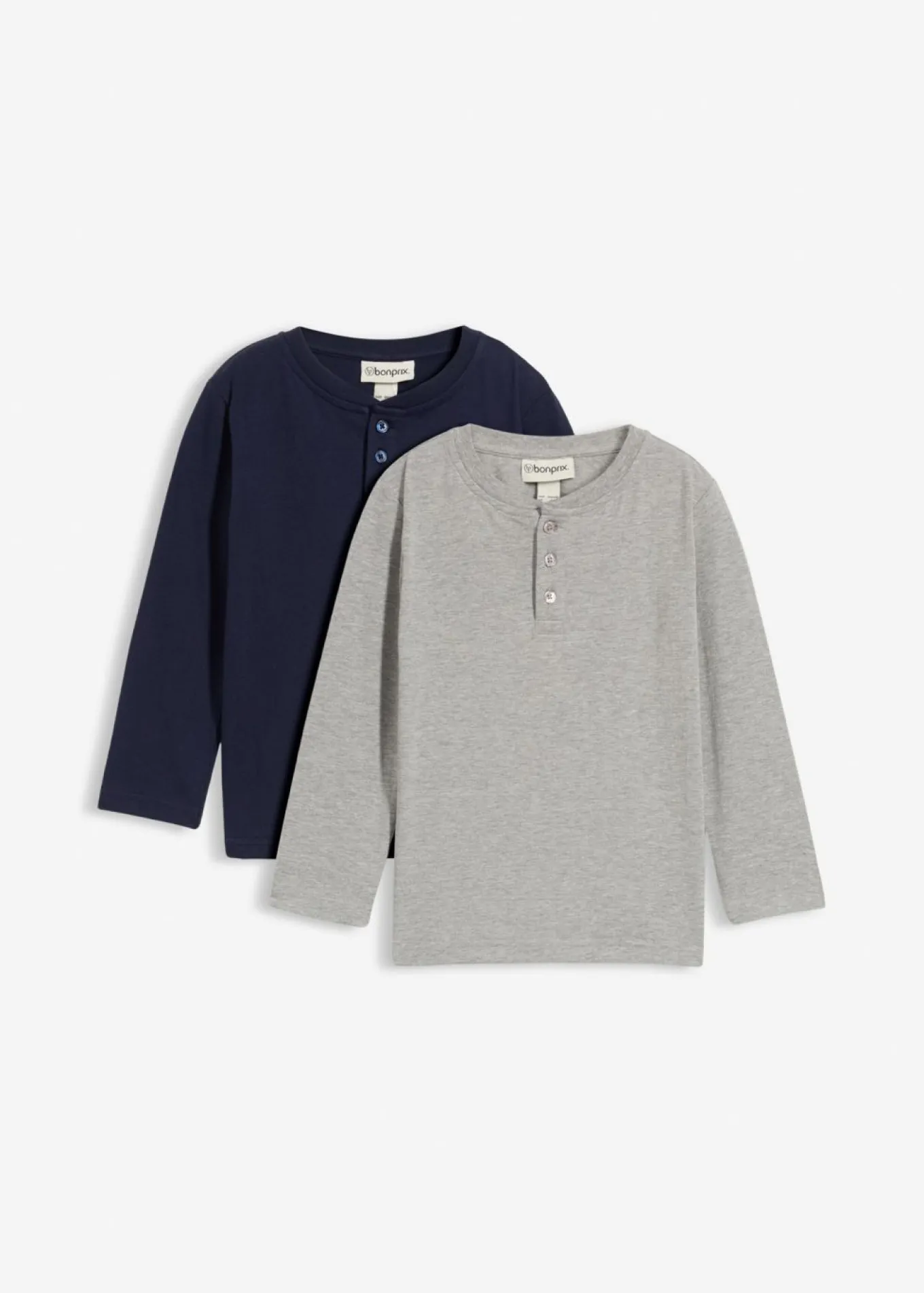 Camiseta henley de manga larga con algodón orgánico (2 unidades)