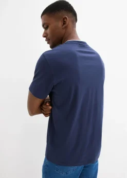 Camiseta henley de manga corta de algodón orgánico puro