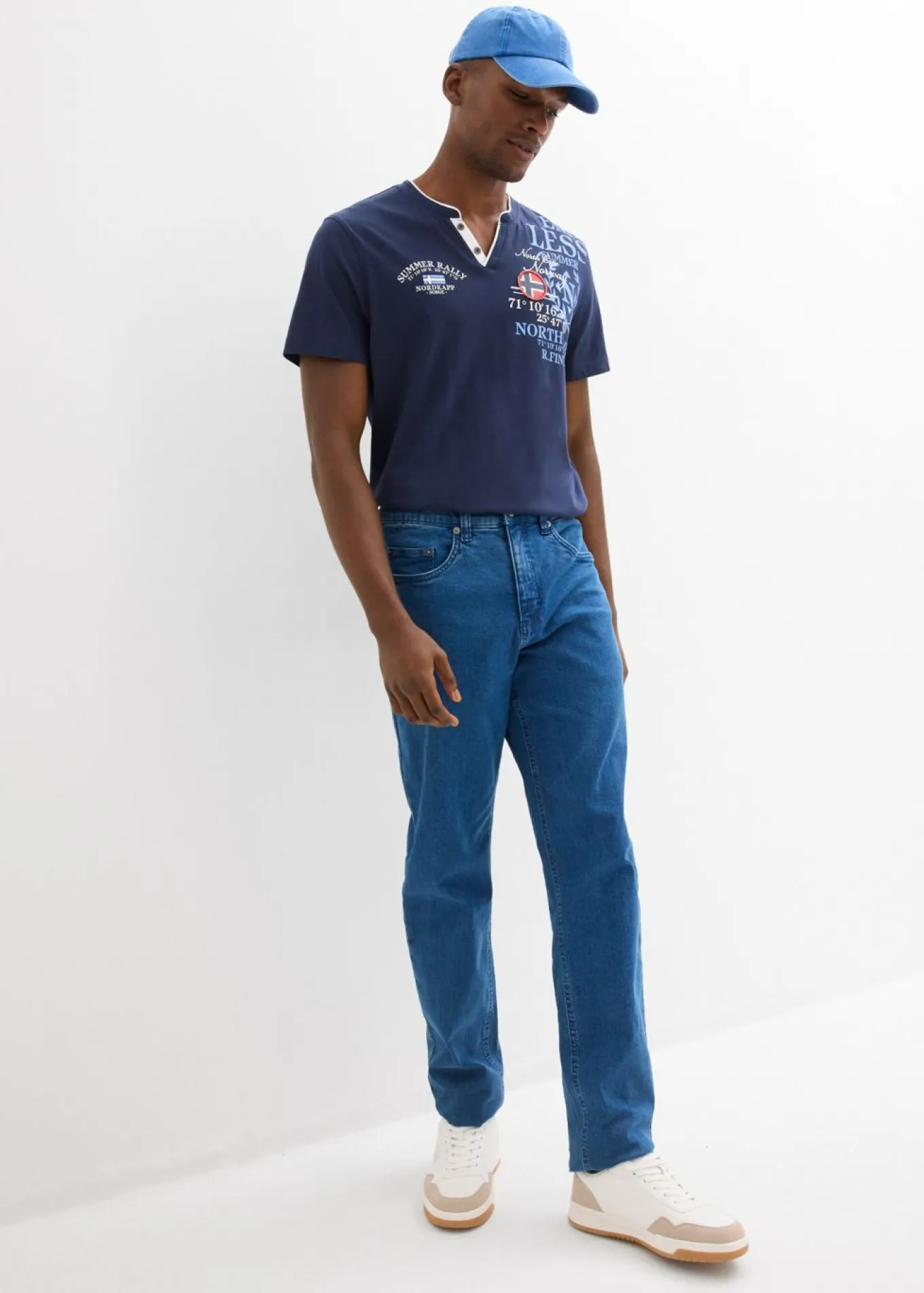 Camiseta henley de manga corta de algodón orgánico puro